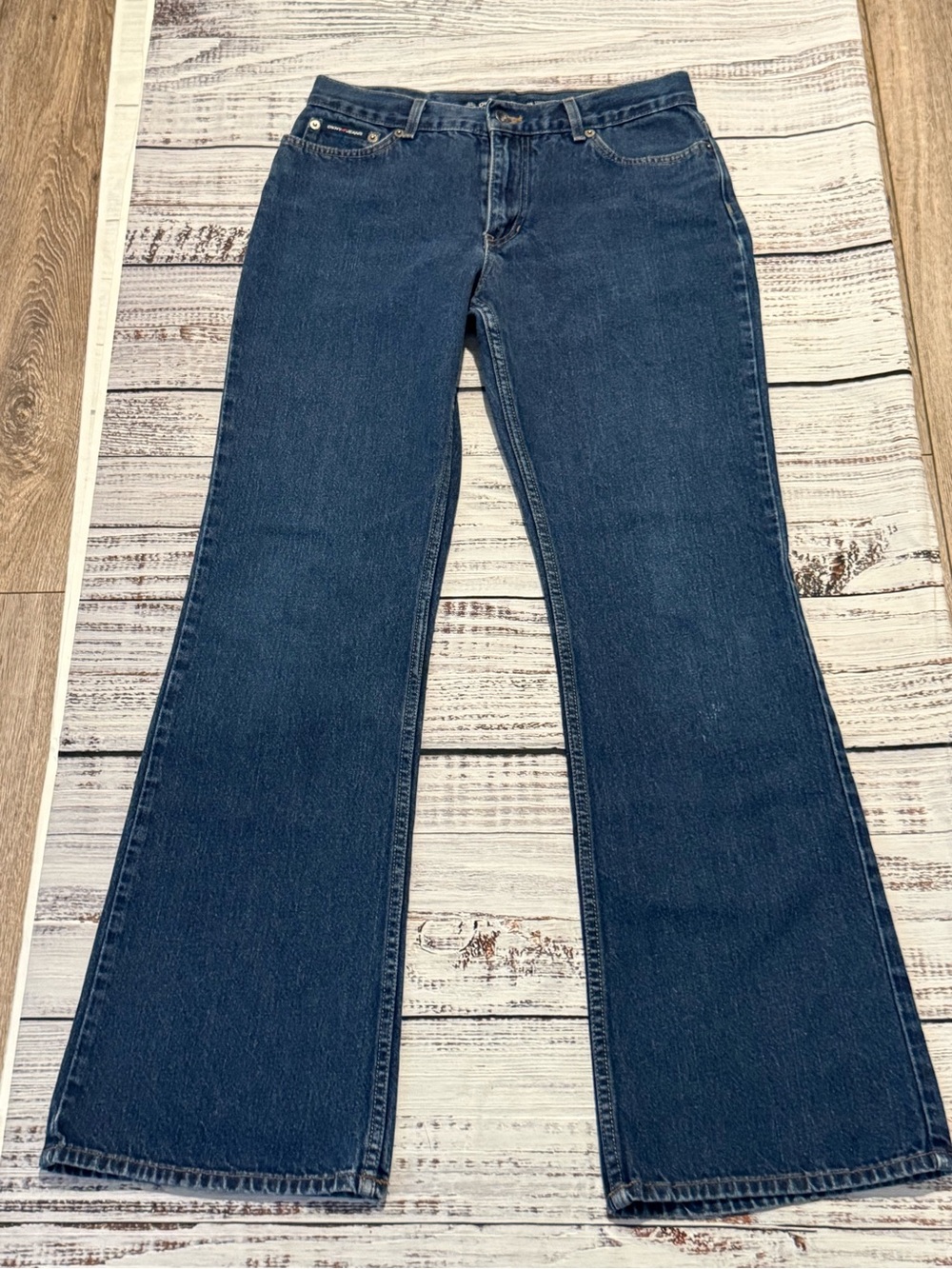VTG Y2K DKNY Dark Wash Flared Denim Bootcut Jeans Sz 30 (15" Waist 32" Inseam)